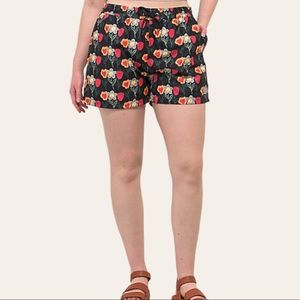 Zumiez Petals by Petals + Peacocks Flower Print Black Board Shorts Size M